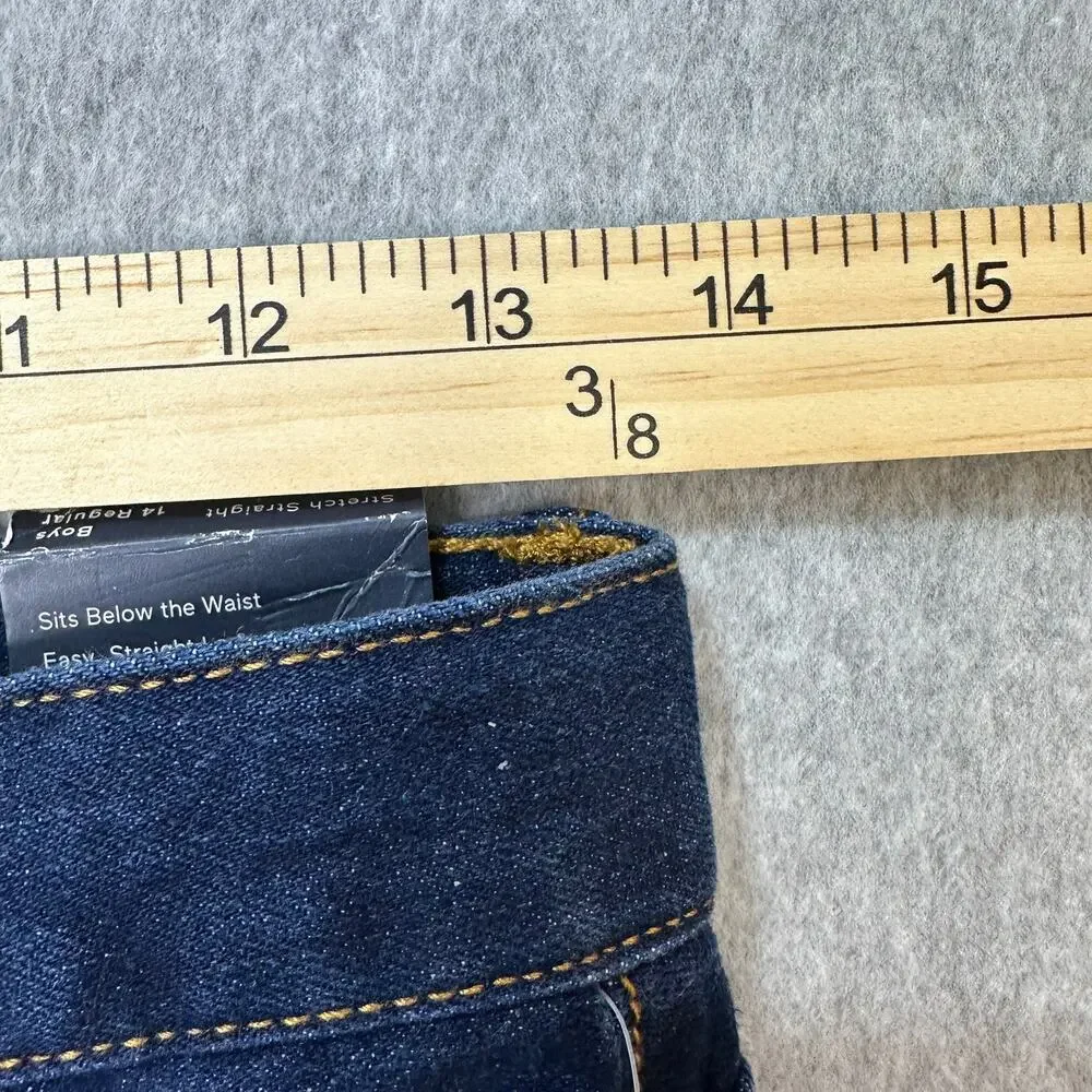 Gap Denim Kids Jeans Youth Boys 14 Regular Dark Wash Blue Straight Leg Zip Fly